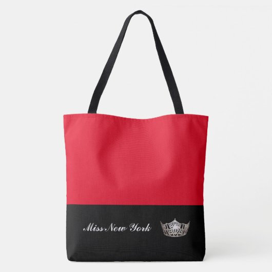 Miss America Zilveren Kroon Boodschappentas-Groot  Tote Bag (Achterkant)