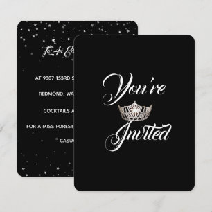 Miss America Zilveren Kroon Feest Uitnodiging-Ster Kaart