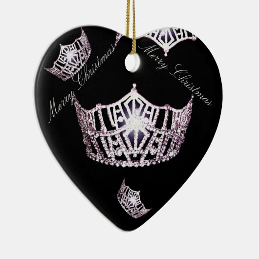 Miss America Zilveren Kroon Kerst Ornament (Rechts)