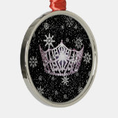 Miss America Zilveren Kroon Kerst Ornament (Rechts)