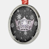 Miss America Zilveren Kroon Kerst Ornament (Links)