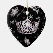 Miss America Zilveren Kroon Kerst Ornament (Rechts)