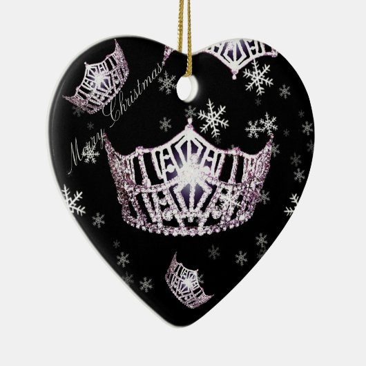Miss America Zilveren Kroon Kerst Ornament (Rechts)