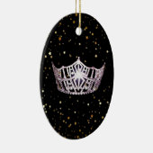 Miss America Zilveren Kroon Kerst Ornament (Rechts)