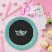 Miss Amerika stijl Blauwgroen Kroon 9" Papieren Bo Papieren Bordje (Feest)