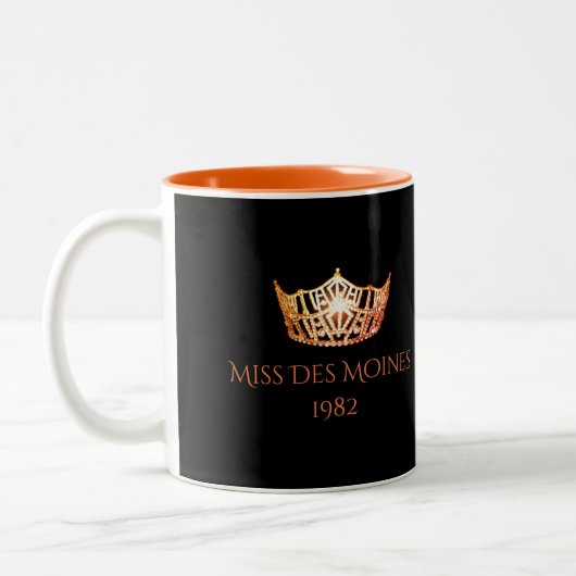 Miss Amerika stijl Custom Naam Oranje Kroon Mok (Links)