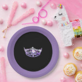 Miss Amerika stijl Paarse Kroon 9" Papieren Borden Papieren Bordje (Feest)