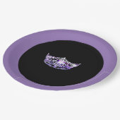 Miss Amerika stijl Paarse Kroon 9" Papieren Borden Papieren Bordje (Gekanteld)