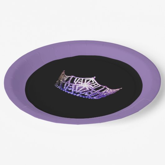 Miss Amerika stijl Paarse Kroon 9" Papieren Borden Papieren Bordje (Gekanteld)