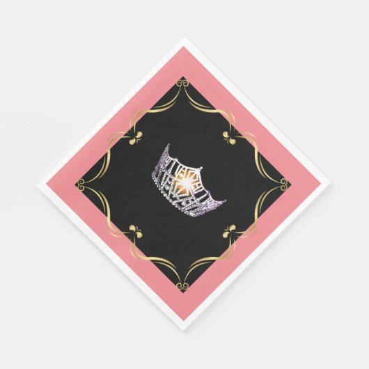 Miss Amerika Zilveren Kroon Luncheon Papier Servet (Hoek)