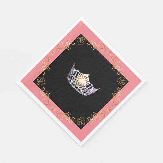 Miss Amerika Zilveren Kroon Luncheon Papier Servet (Hoek)