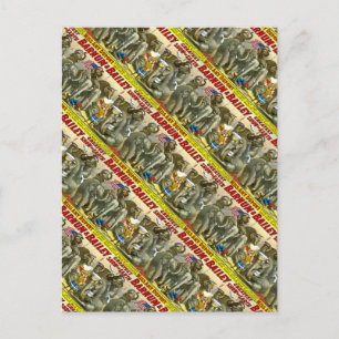 Miss Amy Dupont en War Elephants  Circus Briefkaart