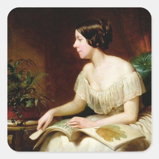 Miss Anne Pratt, de beroemde botanist Vierkante Sticker (Voorkant)