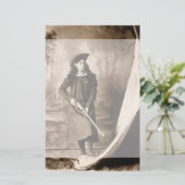 Miss Annie Oakley met Pistool, fotoportret Briefpapier (Staand voorkant)