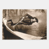 Miss Annie Oakley met Pistool,  fotoportret Inpakpapier Vel (Voorkant)