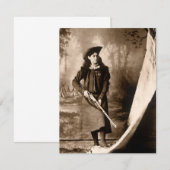 Miss Annie Oakley met Pistool,  fotoportret Kaart (Voorkant / Achterkant)