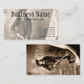 Miss Annie Oakley met Pistool, fotoportret Visitekaartje (Voorkant / Achterkant)