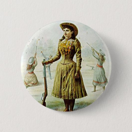 Miss Annie Oakley Ronde Button 5,7 Cm (Voorkant)