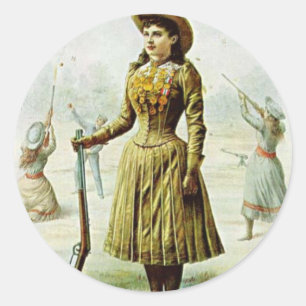 Miss Annie Oakley Ronde Sticker