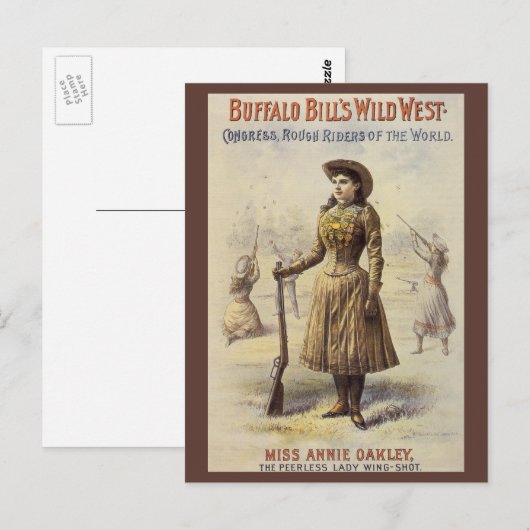  Miss Annie Oakley, Western meisje Briefkaart (Voorkant / Achterkant)