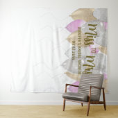 Miss Balloon Arch Fuchsia Gold Bridal achtergrond Wandkleed (In Situ (horizontaal))