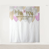 Miss Balloon Arch Fuchsia Gold Bridal achtergrond Wandkleed (Voorkant)