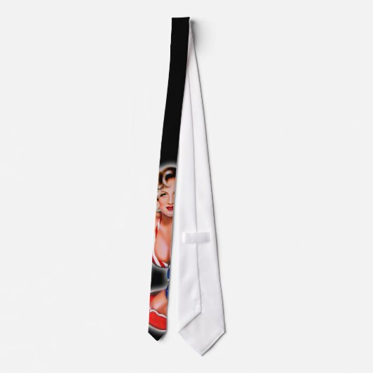 Miss Behavin' Pinup Mannen Necktie Stropdas (Achterkant)
