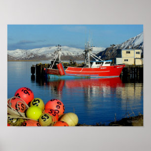 Miss Berdie, Vist Trawler in de Nederlandse haven, Poster