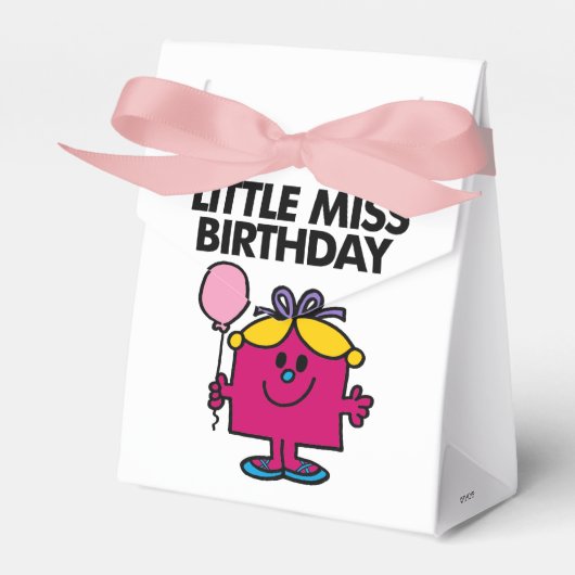 Miss Birthday met roze ballon Bedankdoosjes (Voorkant Zijde)