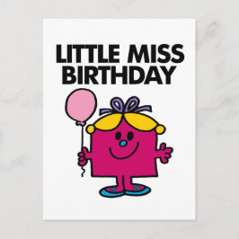 Miss Birthday met roze ballon Briefkaart
