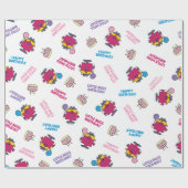 Miss Birthday met roze ballon Cadeaupapier (Vlak)