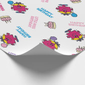 Miss Birthday met roze ballon Cadeaupapier (Hoek)