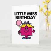 Miss Birthday met roze ballon Kaart (Gele Bloem)