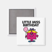 Miss Birthday met roze ballon Magneet (Voorkant / Achterkant)