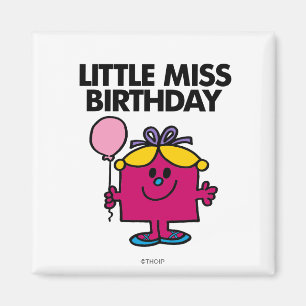 Miss Birthday met roze ballon Magneet