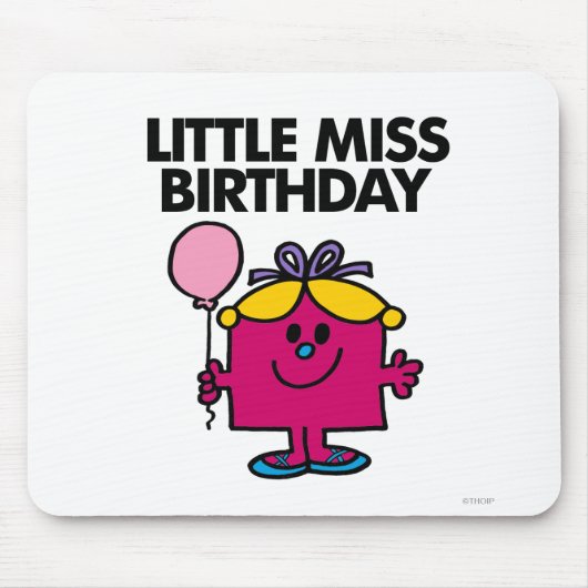 Miss Birthday met roze ballon Muismat (Voorkant)