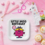 Miss Birthday met roze ballon Papieren Bordje (Feest)