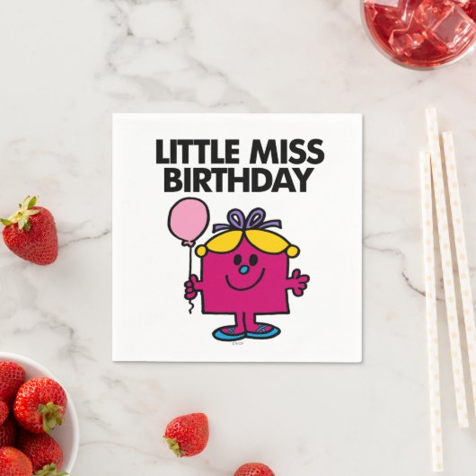 Miss Birthday met roze ballon Servetten (Insitu)