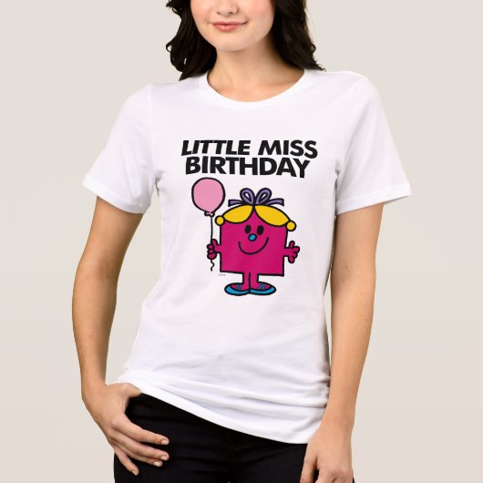 Miss Birthday met roze ballon Tri-Blend Shirt (Voorkant)