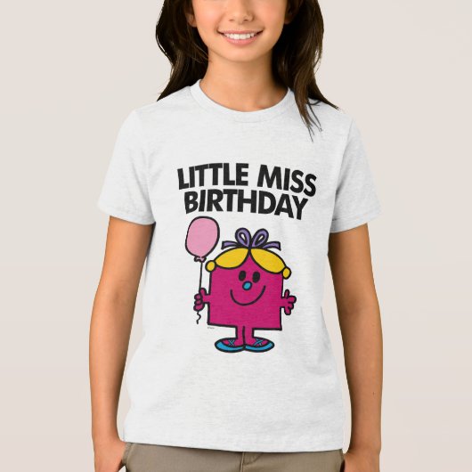 Miss Birthday met roze ballon Tri-Blend Shirt (Voorkant)