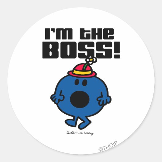 Miss Bossy | Ik ben de baas Ronde Sticker (Voorkant)
