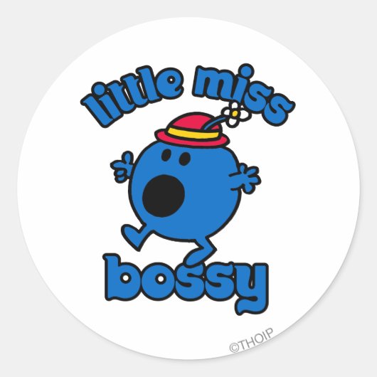 Miss Bossy in beweging Ronde Sticker (Voorkant)
