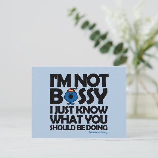 Miss Bossy weet het gewoon Briefkaart (Staand voorkant)
