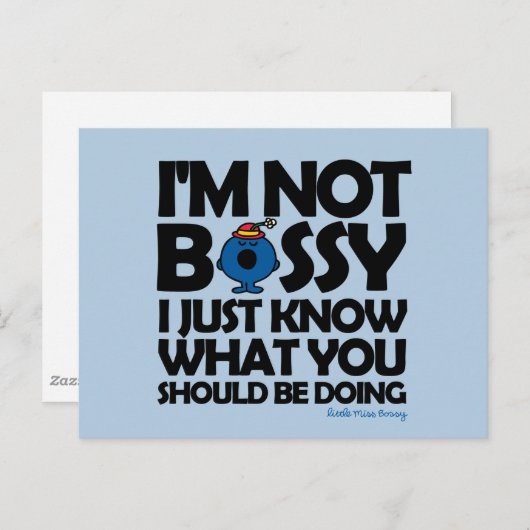 Miss Bossy weet het gewoon Briefkaart (Voorkant / Achterkant)