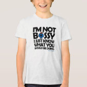 Miss Bossy weet het gewoon Tri-Blend Shirt (Voorkant)