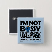Miss Bossy weet het gewoon Vierkante Button 5,1 Cm (Voorkant /achterkant)