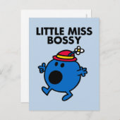 Miss Bossy | Zwarte briefing Briefkaart (Voorkant / Achterkant)