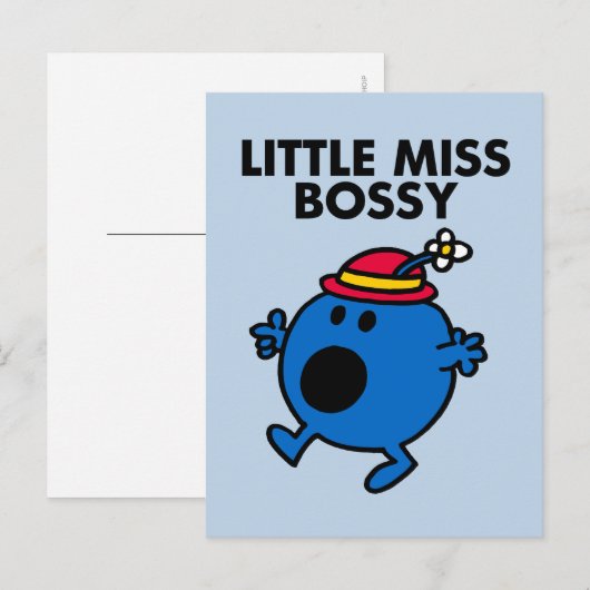 Miss Bossy | Zwarte briefing Briefkaart (Voorkant / Achterkant)