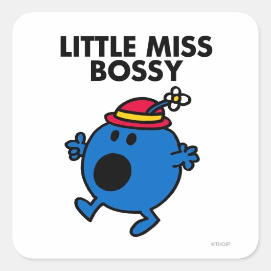 Miss Bossy | Zwarte briefing Vierkante Sticker (Voorkant)