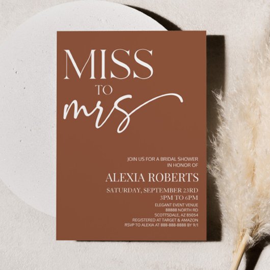 Miss Brown Bohemian Vrijgezellenfeest Kaart